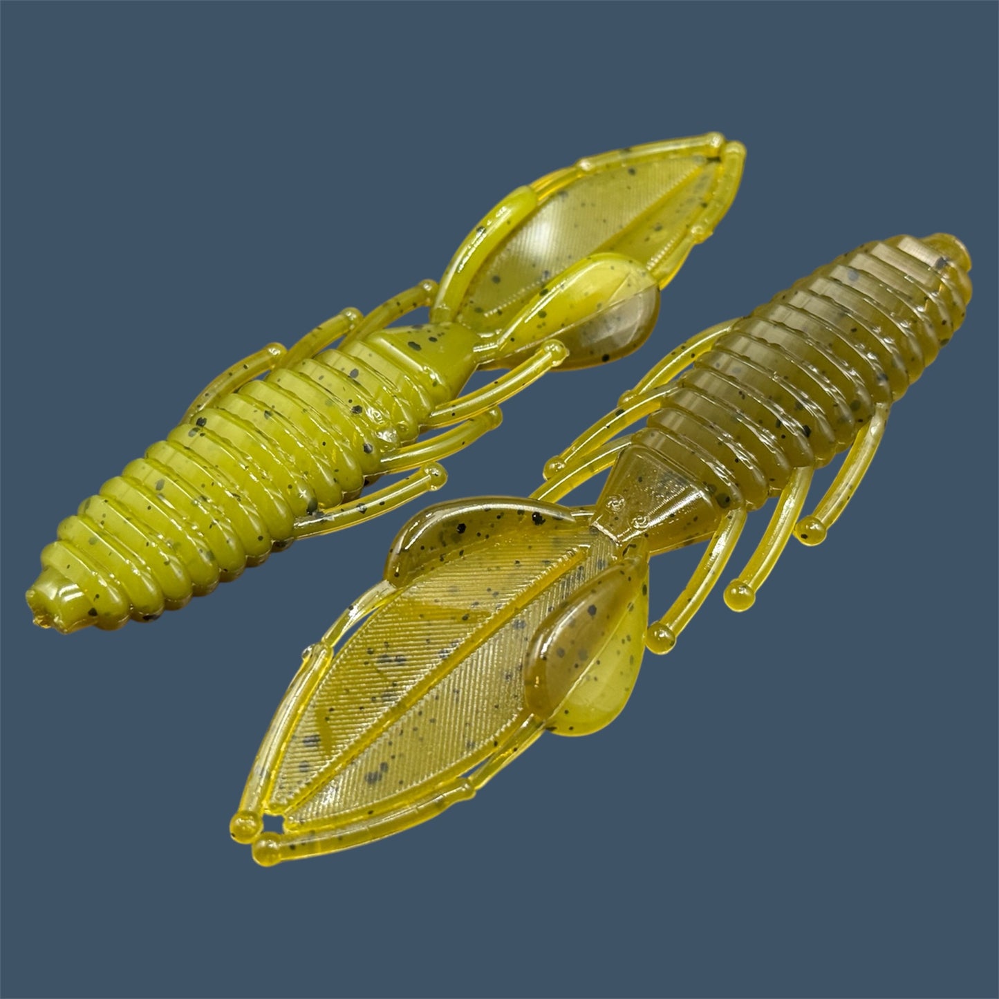 Bed Wrecker soft plastic bait with dynamic beaver-style tail, featuring a peel-apart tail and versatile appendages, Beaver style baits available in Ol' Skool