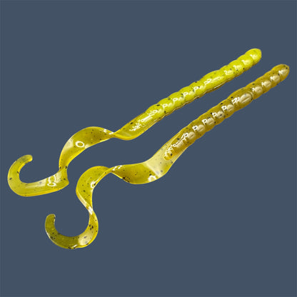 Soft plastic Curl Tail Worm 7.5-inch with realistic movement and versatile design for Texas and Carolina rigs, available in Ol' Skool