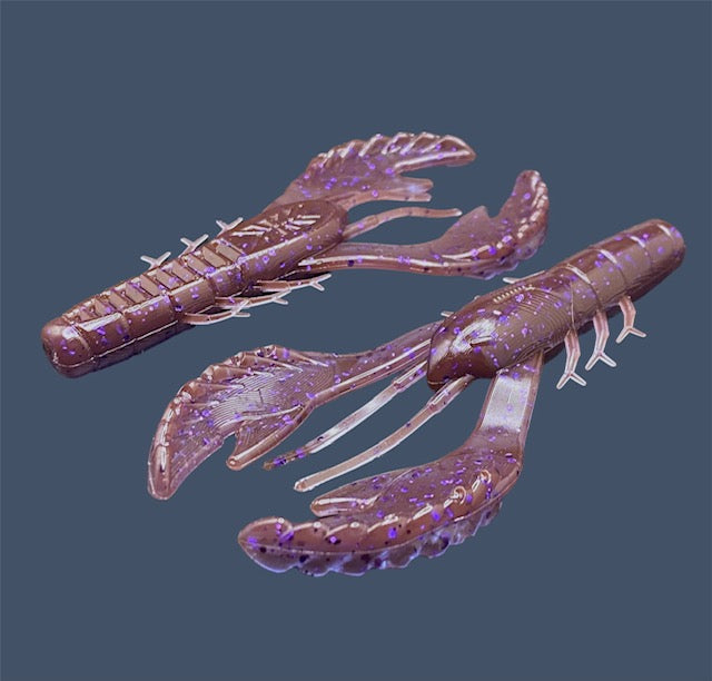 Commotion Craw craw style bait with hard-kicking claws and 4-inch frame, shown in Overload (Purple)