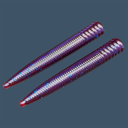 Small-profile N3D bait designed for ned rigs, shown in the color Plum Pearl, great for enticing finicky fish