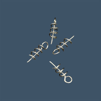 Centering pins used for easy rigging of the Skirted Cube / fuzzy dice style baits