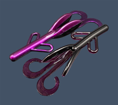 Battle Hawg soft plastic creature bait with twin curl tail in Midnight Purple (Black and Purple)