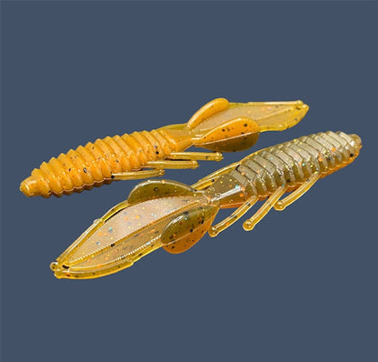 Bed Wrecker soft plastic bait with dynamic beaver-style tail, featuring a peel-apart tail and versatile appendages, available in Pumpkin Spice