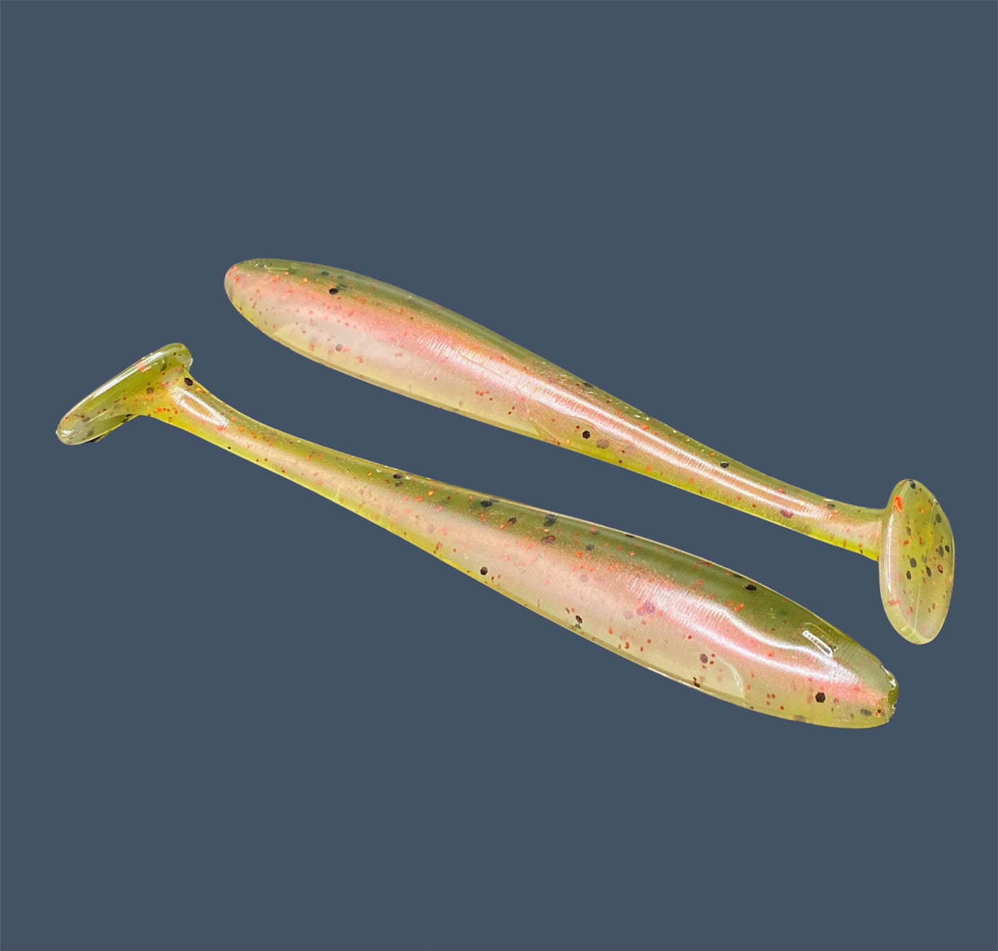 Pro Swim 4-inch paddle tail soft plastic swimbait with realistic shad shape and hook slot, shown in Watermelon Red Pearl a proven fish-catching color